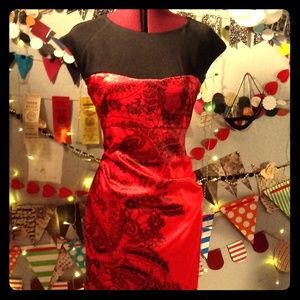 Red & Black Lace Cocktail Dress (12)